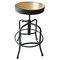 Holland Bar Stool Co Adjustable Stool, Black Wrinkle, Natural Distressed Hardwood Seat 910BWNat - alternate 1